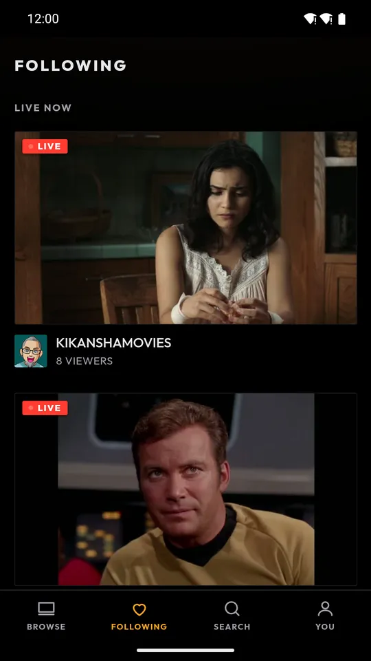The channels you follow, on a phone